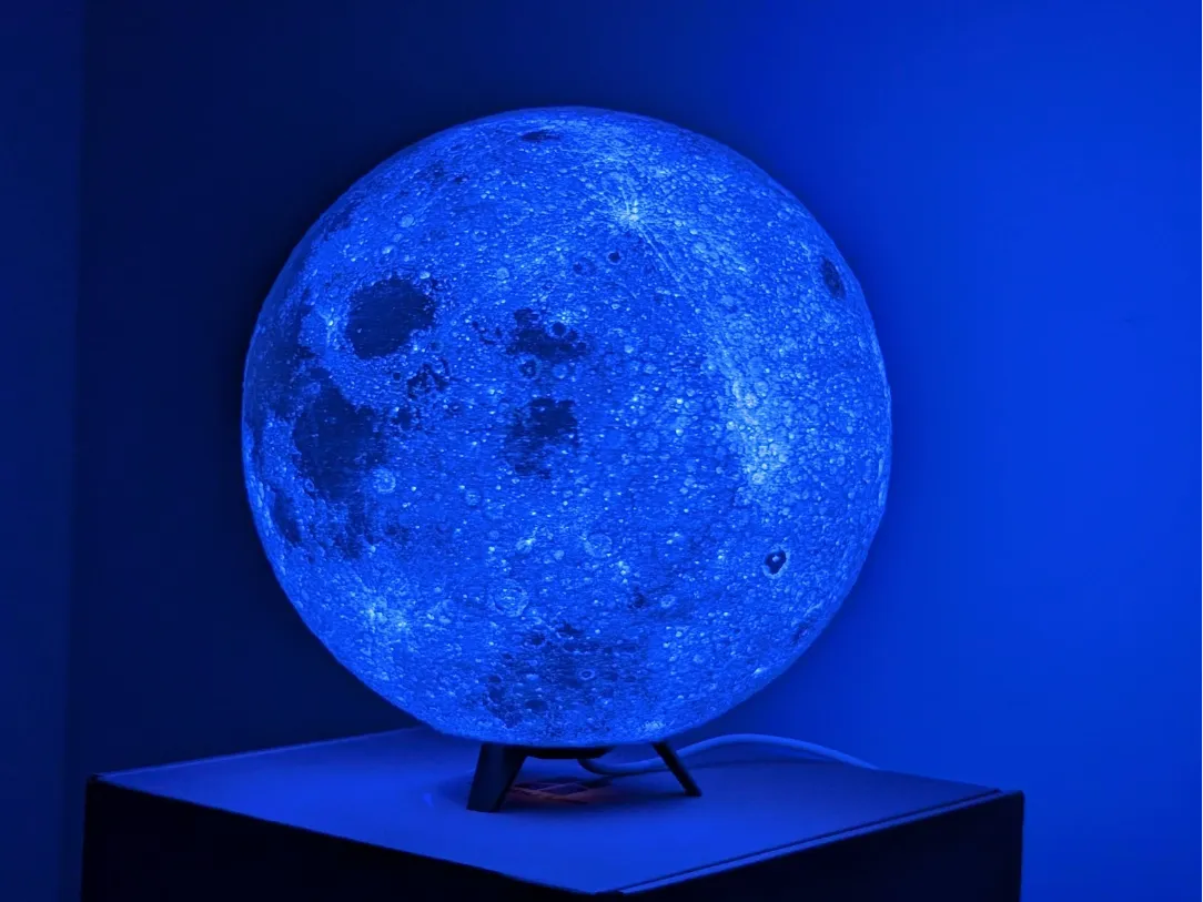 Lithophane HD Moon Lamp with LED Strip option - Lithophane Lamps, in stock in India