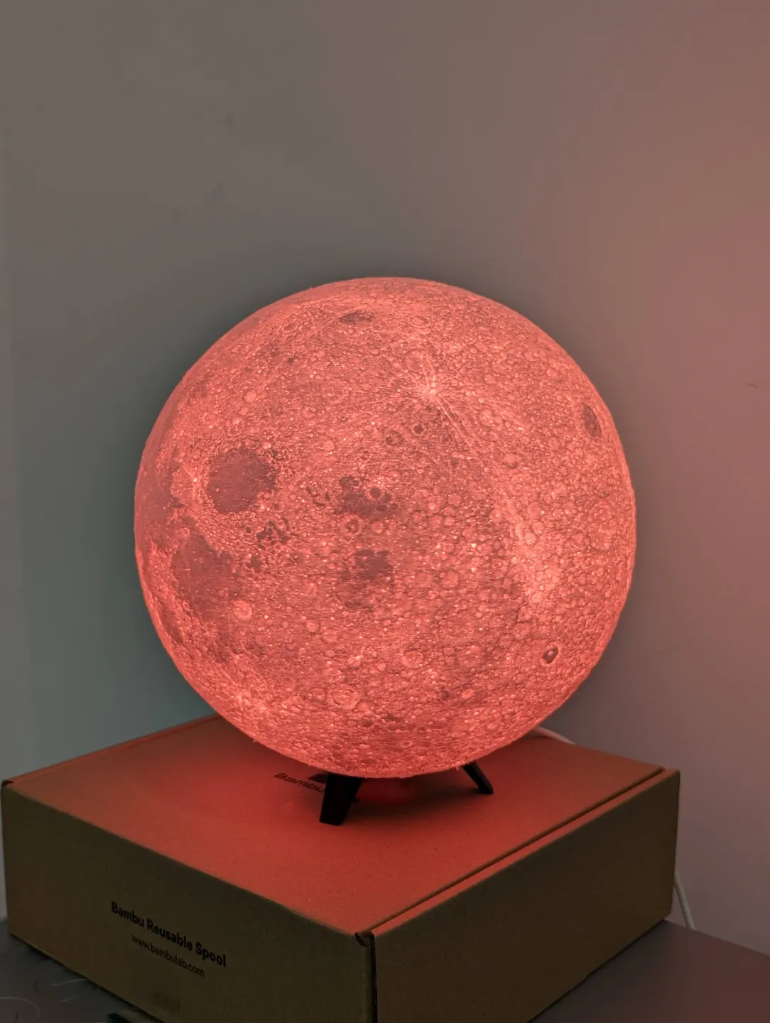 Lithophane HD Moon Lamp with LED Strip option, photo 3 of 4 - Lithophane HD Moon Lamp with LED Strip option Home Decor Items