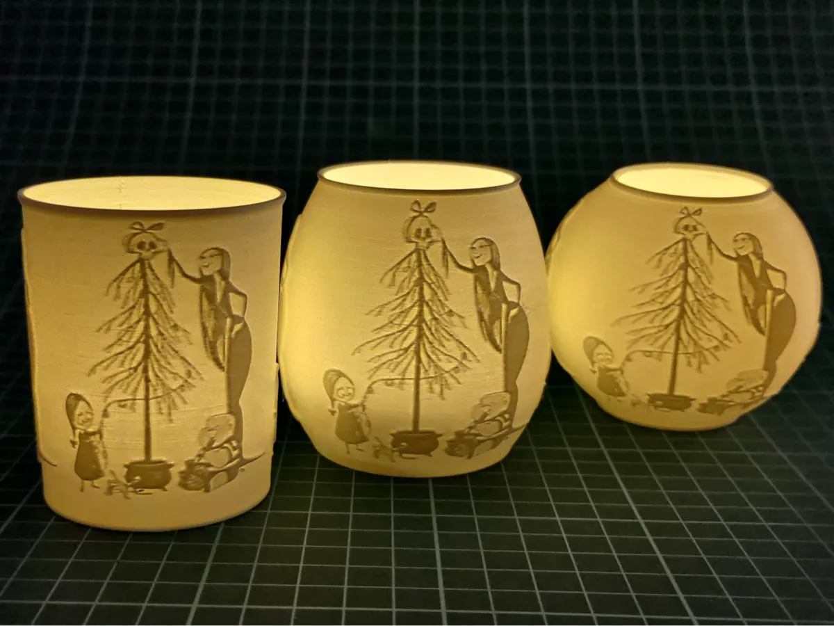 Tealight Addams family Christmas lamp