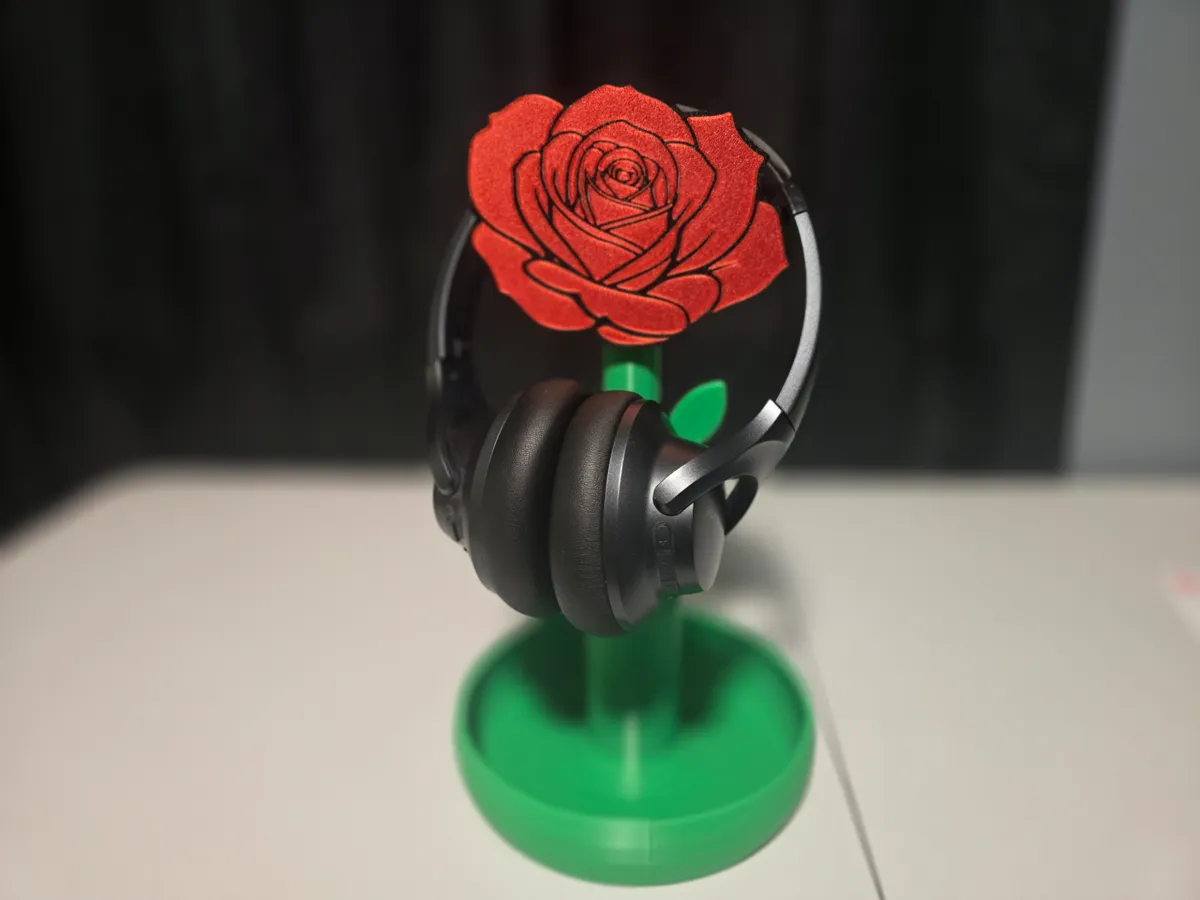 Rose, Flower Headphone stand with tray, photo 3 of 4 - Rose, Flower Headphone stand with tray Hobby & DIY