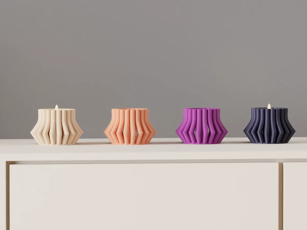 Modern Ribbed Tealight holder. LED candle Stand - Pattern & Lace Tealight Holders, in stock in India