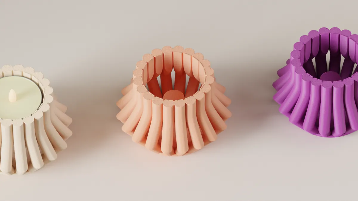 Modern Ribbed Tealight holder. LED candle Stand, photo 4 of 4 - Modern Ribbed Tealight holder. LED candle Stand Home Decor Items