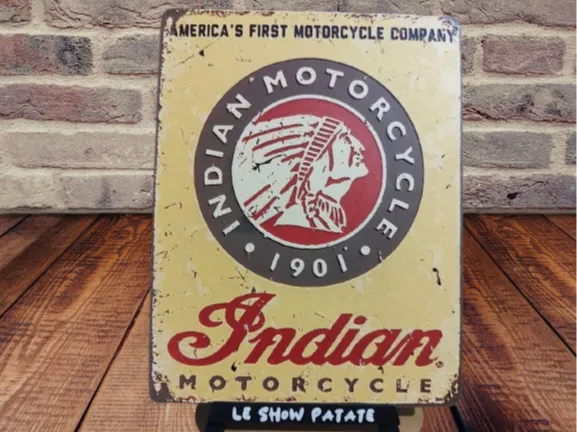Vintage Indian Motorcycle Wall Plaque