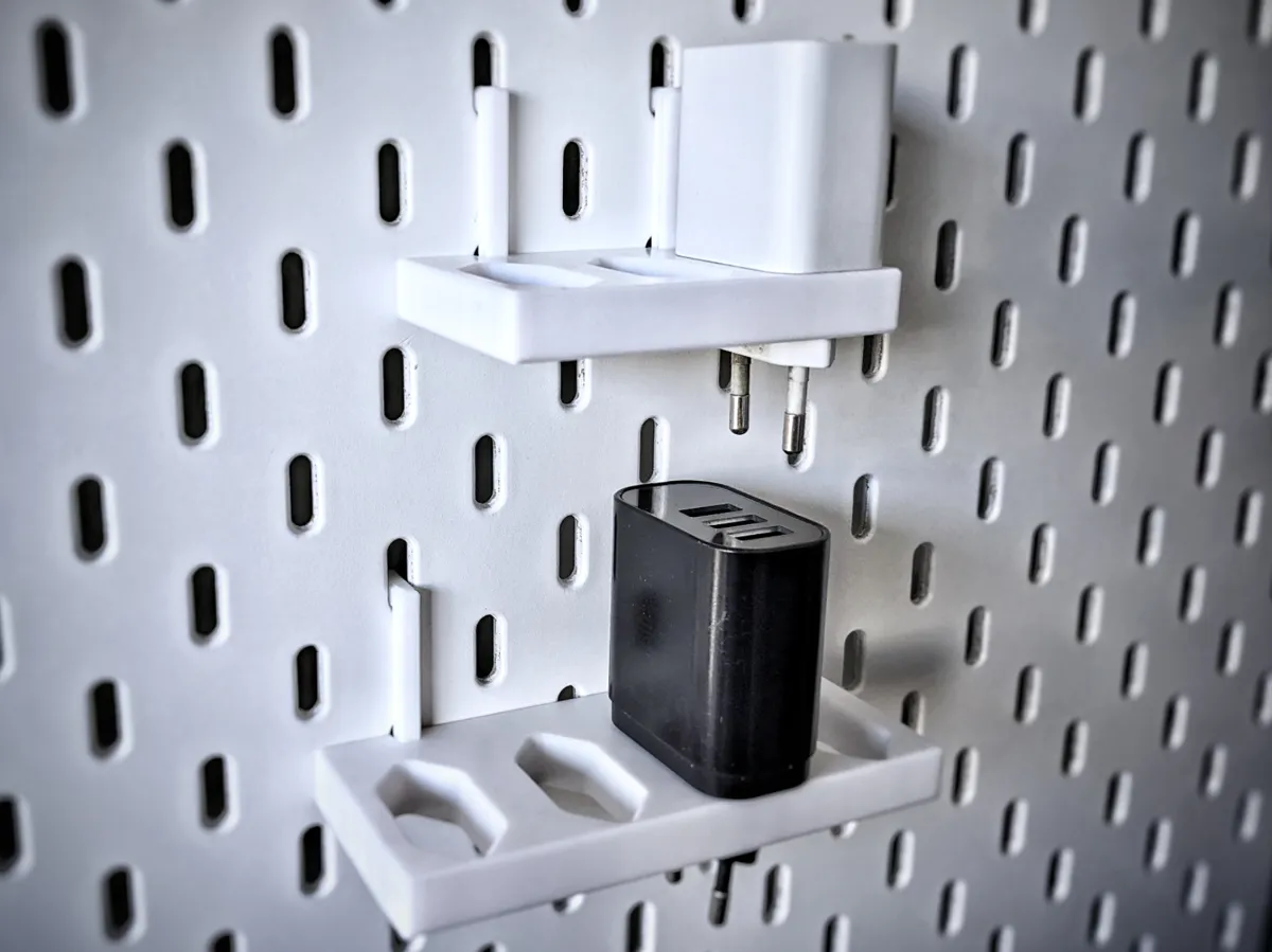 Waffle EU Plug USB Charger Holder for Ikea Skadis