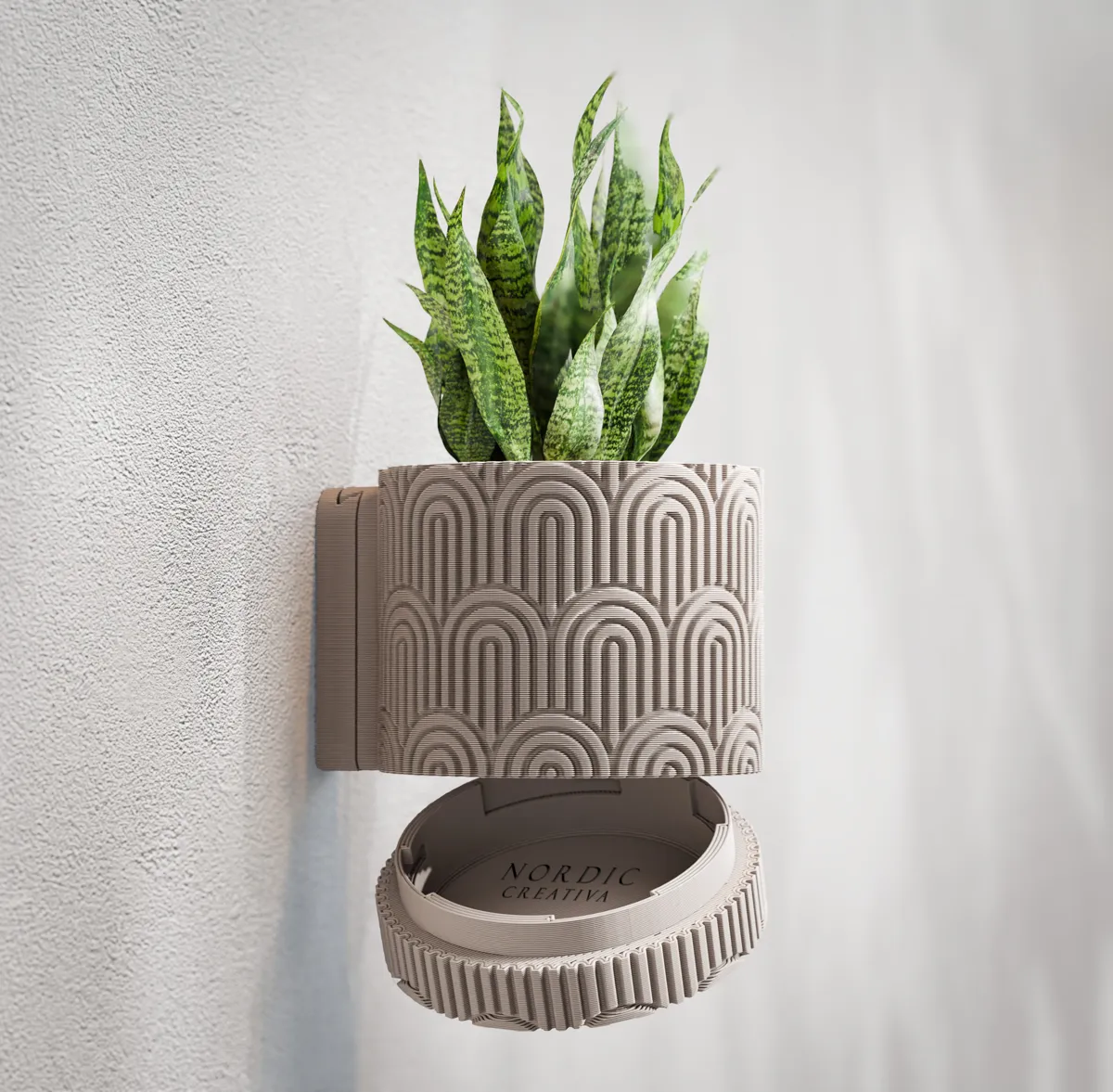 Arc Textured Wall Planter - Art Deco, photo 3 of 4 - Arc Textured Wall Planter - Art Deco Garden & Outdoor
