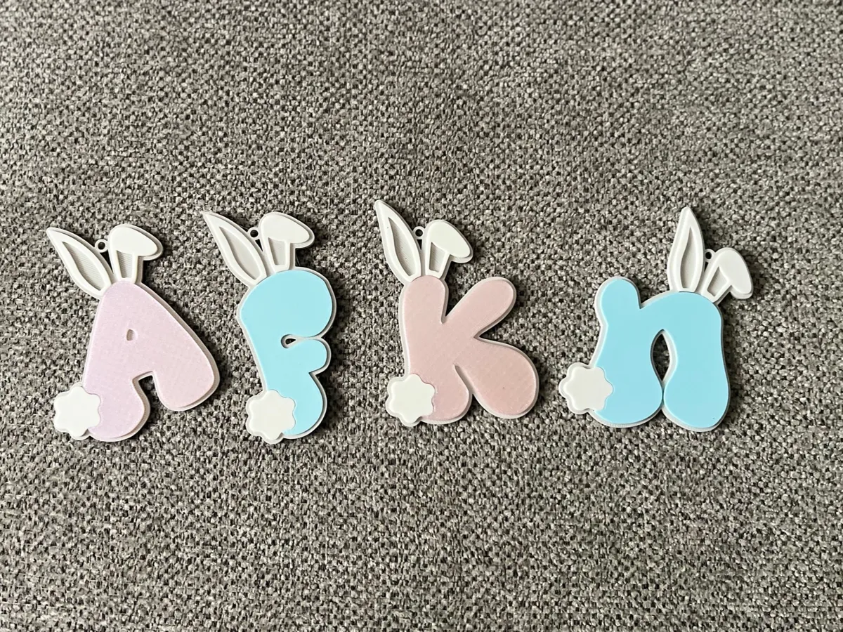 Bunny Alphabet Letter Keychains