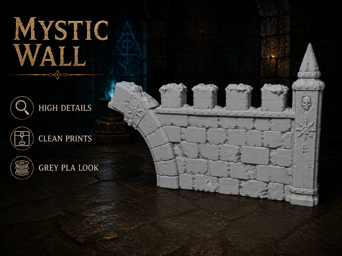 Mystic Fortress Wall - Tabletop Terrain - Buildings & Ruins, in stock