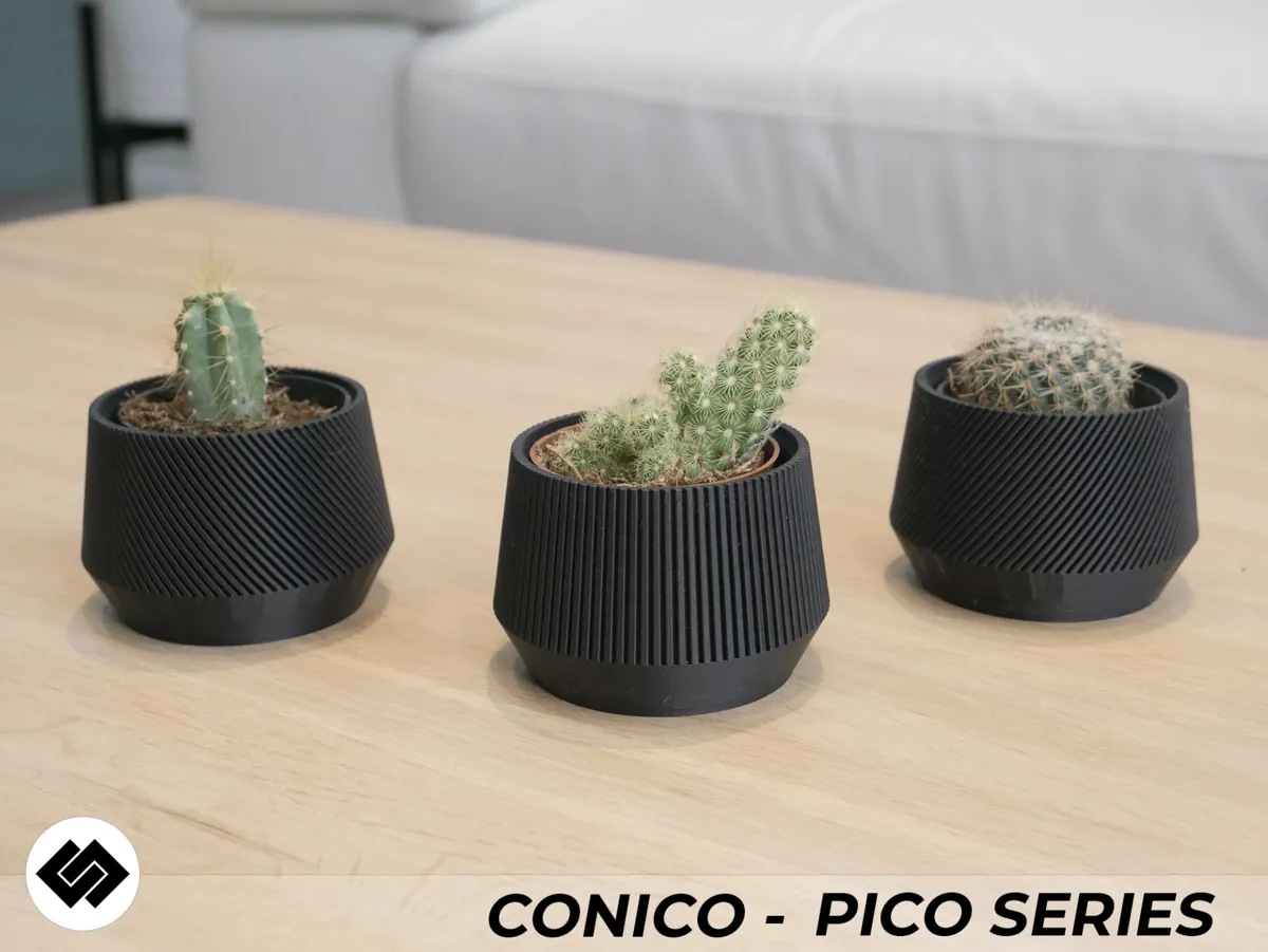Conico Series Triple Planter Set, photo 4 of 4 - Conico Series Triple Planter Set Garden & Outdoor