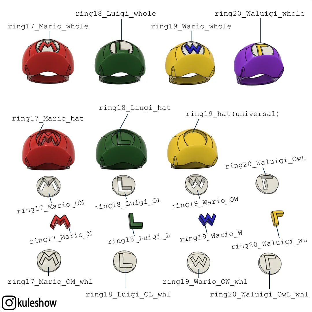 Mario Hat Rings, photo 4 of 4 - Mario Hat Rings Jewellery & Accessories