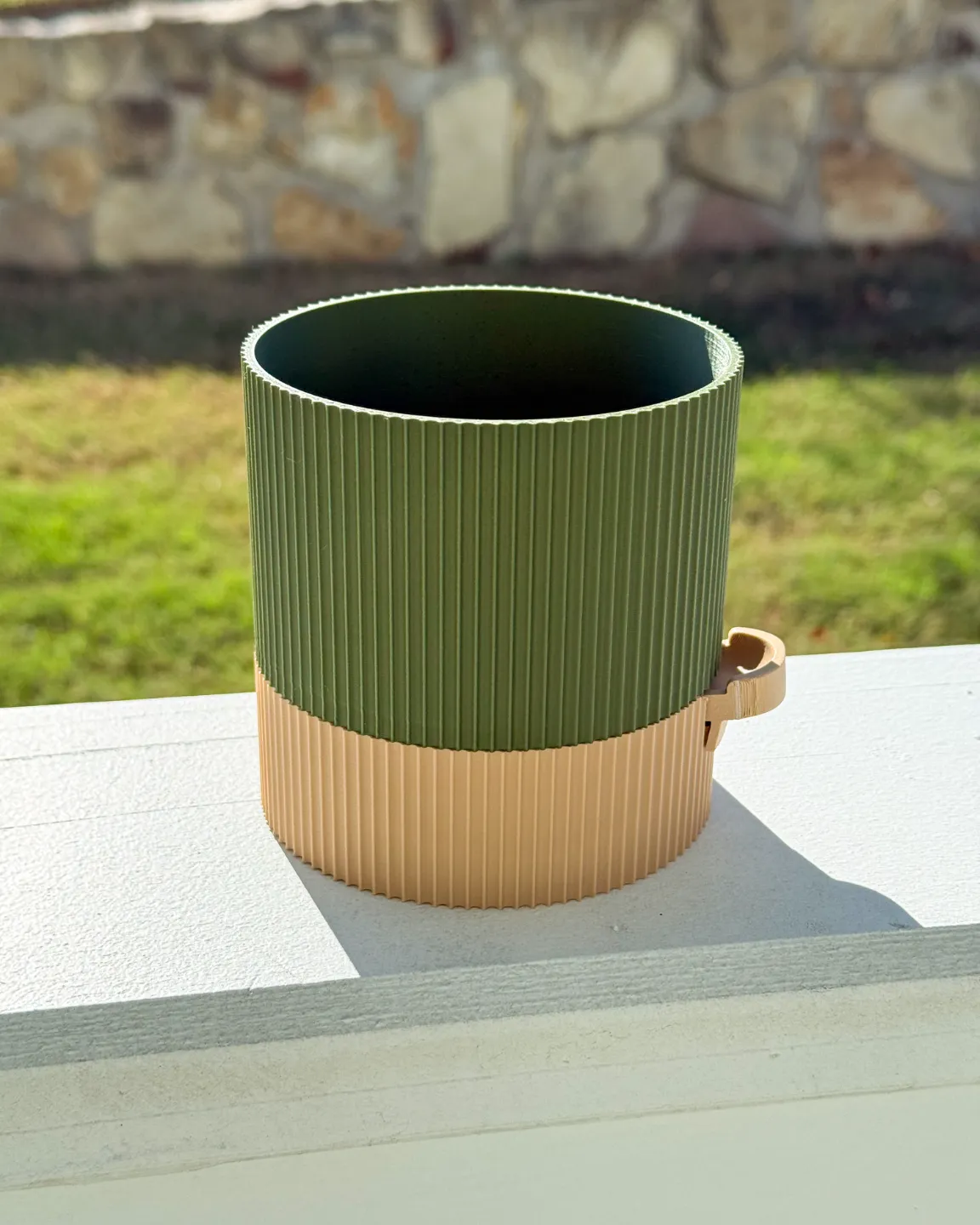 Round Self-Watering Planter Ribbed (Small), photo 2 of 4 - Round Self-Watering Planter Ribbed (Small) Garden & Outdoor