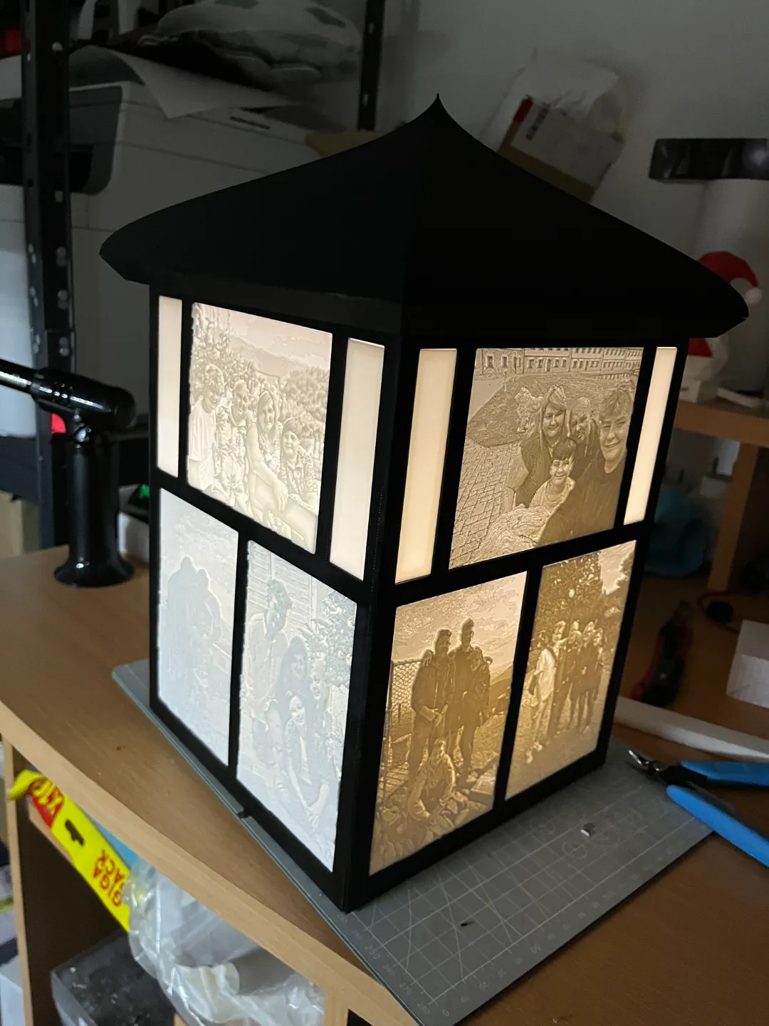 Big Lithophane Lantern with family pictures - Lanterns, in stock