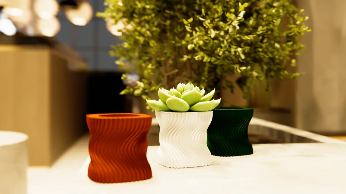 Modern Twisted Succulent Planter, photo 4 of 4 - Modern Twisted Succulent Planter Garden & Outdoor