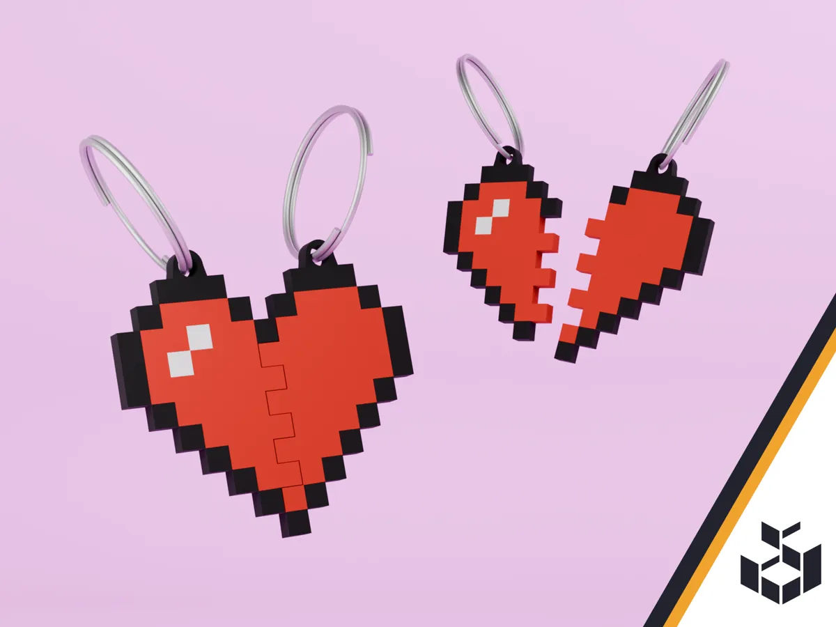 8-Bit Pixel Heart Keychains - Other Toys & Games, in stock in India