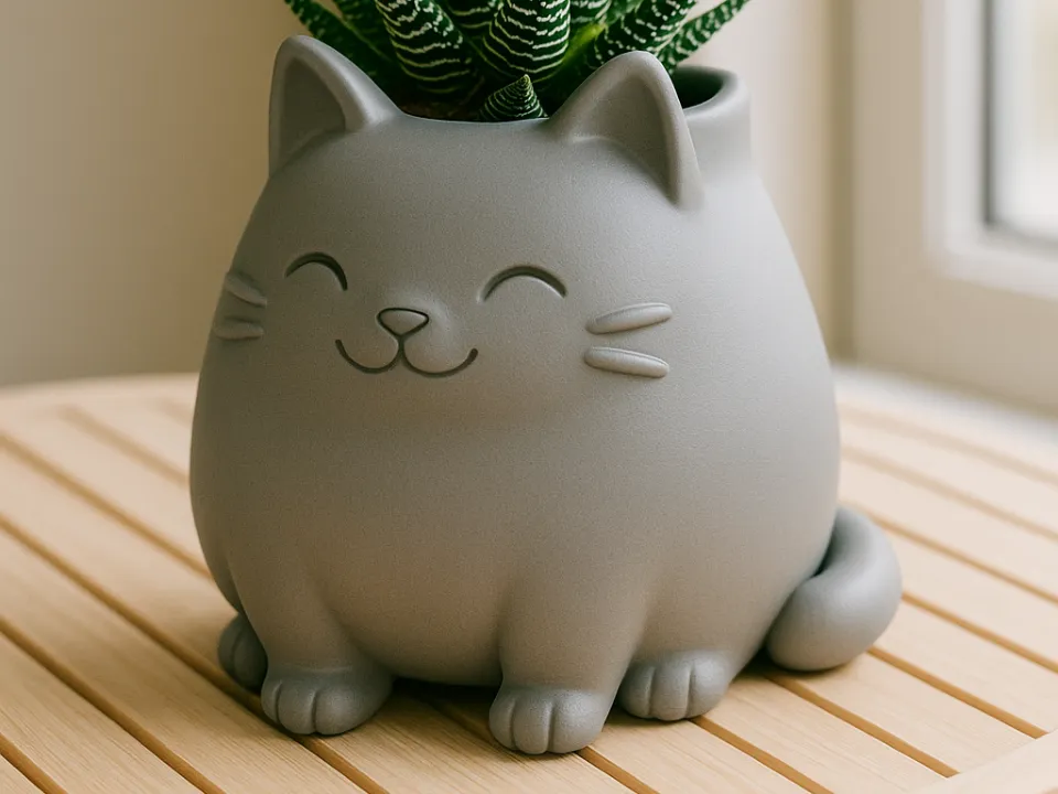 Fat Chibi Cat Planter