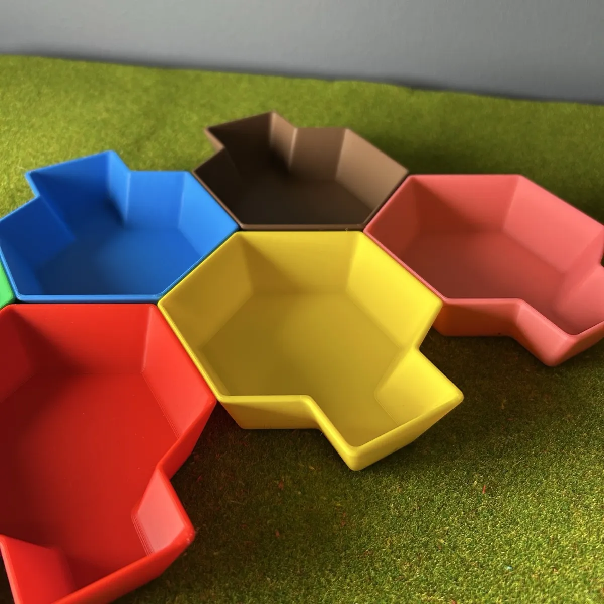 Stackable Hexagon Token Tray with Funnel, photo 3 of 4 - Stackable Hexagon Token Tray with Funnel Board Games & Tabletop