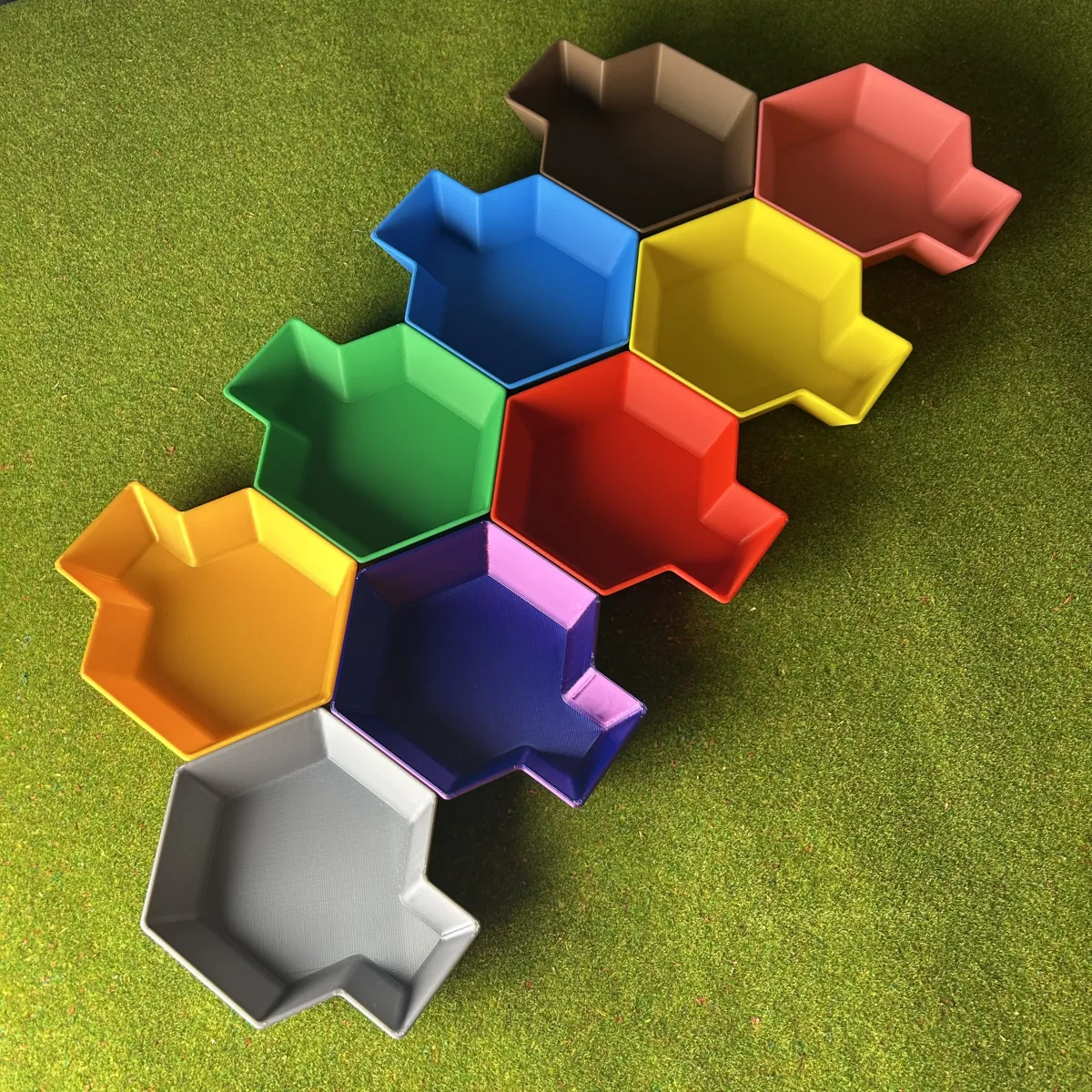 Stackable Hexagon Token Tray with Funnel, photo 4 of 4 - Stackable Hexagon Token Tray with Funnel Board Games & Tabletop