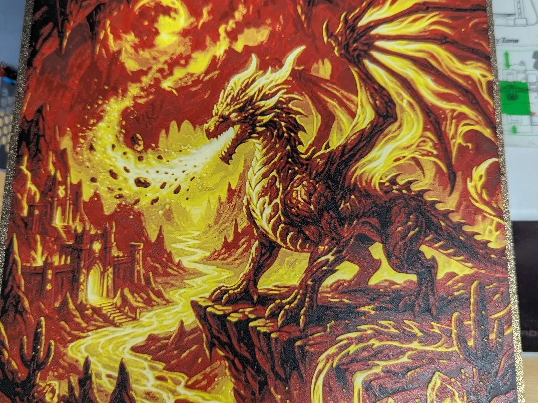 hueforge dragon de feu