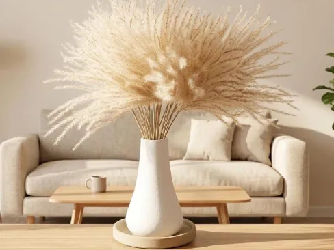 Organic Teardrop Vase & Tray Set for dried flowers - Decor, in stock in India