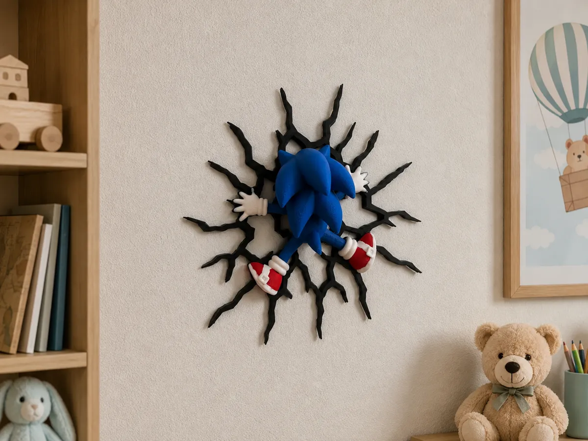 Sonic The Hedgehog Wall Splat - Magnet Decor, photo 3 of 4 - Sonic The Hedgehog Wall Splat - Magnet Decor Household
