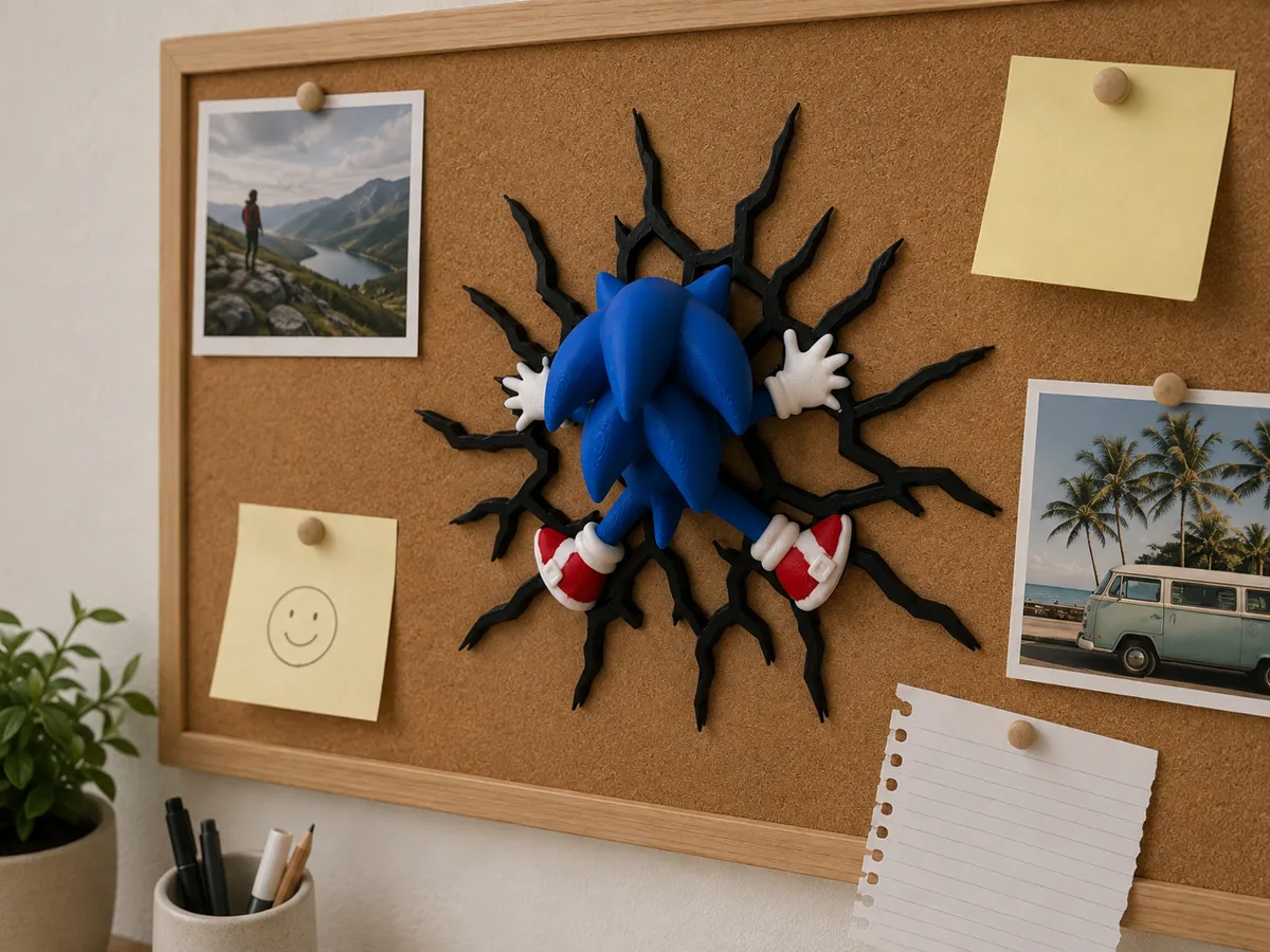 Sonic The Hedgehog Wall Splat - Magnet Decor, photo 4 of 4 - Sonic The Hedgehog Wall Splat - Magnet Decor Household