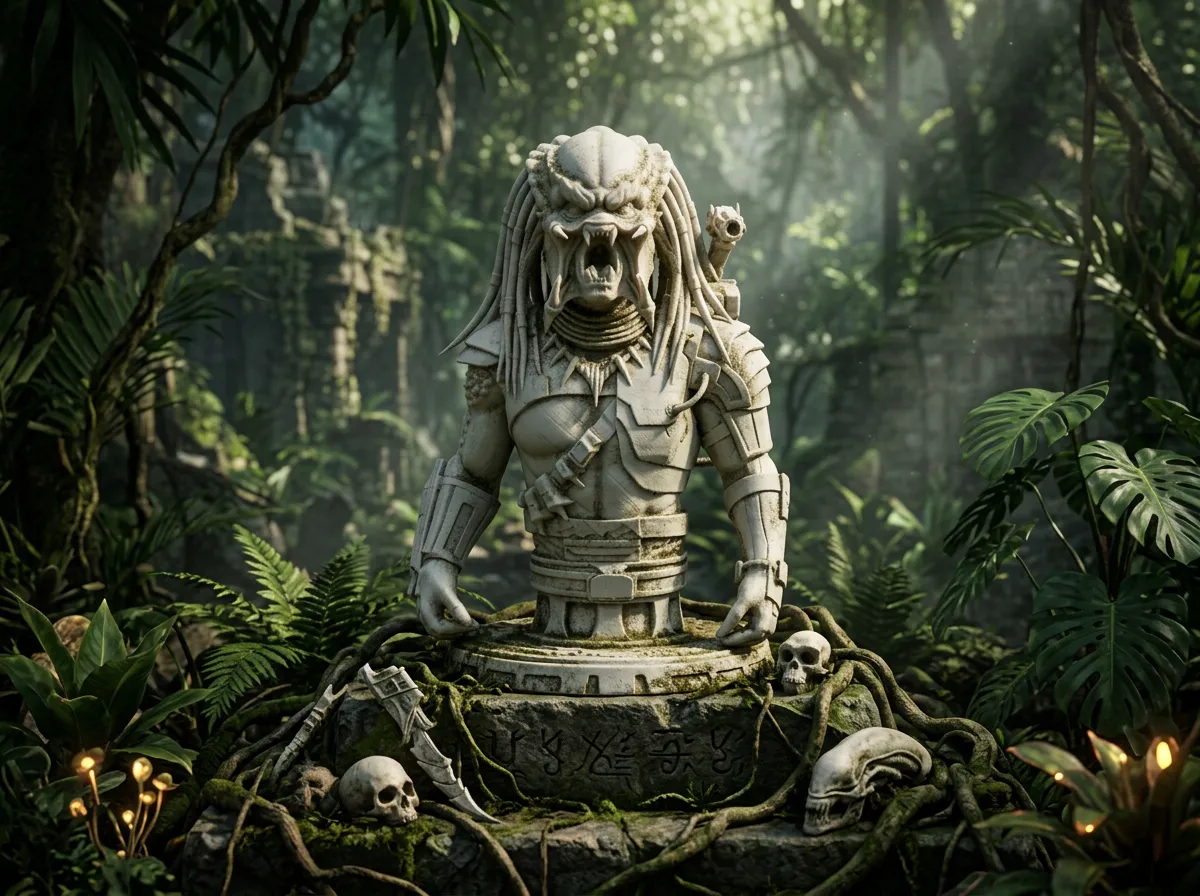 Yautja Hunter Warrior Sculpture, photo 2 of 4 - Yautja Hunter Warrior Sculpture Art