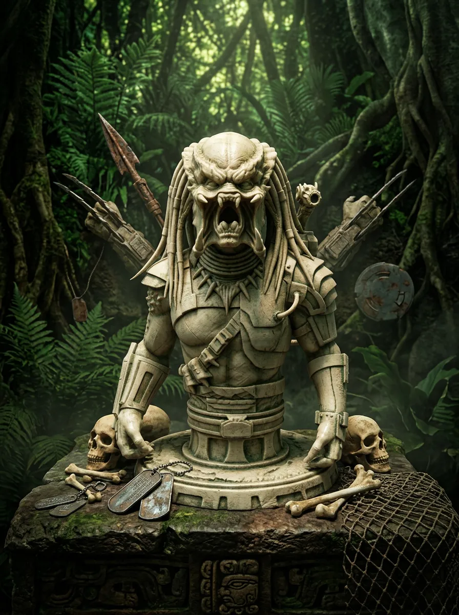 Yautja Hunter Warrior Sculpture, photo 3 of 4 - Yautja Hunter Warrior Sculpture Art