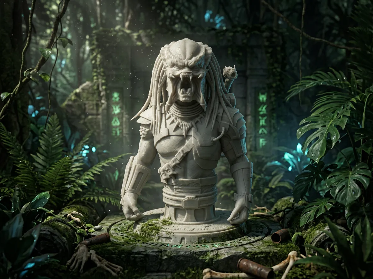 Yautja Hunter Warrior Sculpture, photo 4 of 4 - Yautja Hunter Warrior Sculpture Art