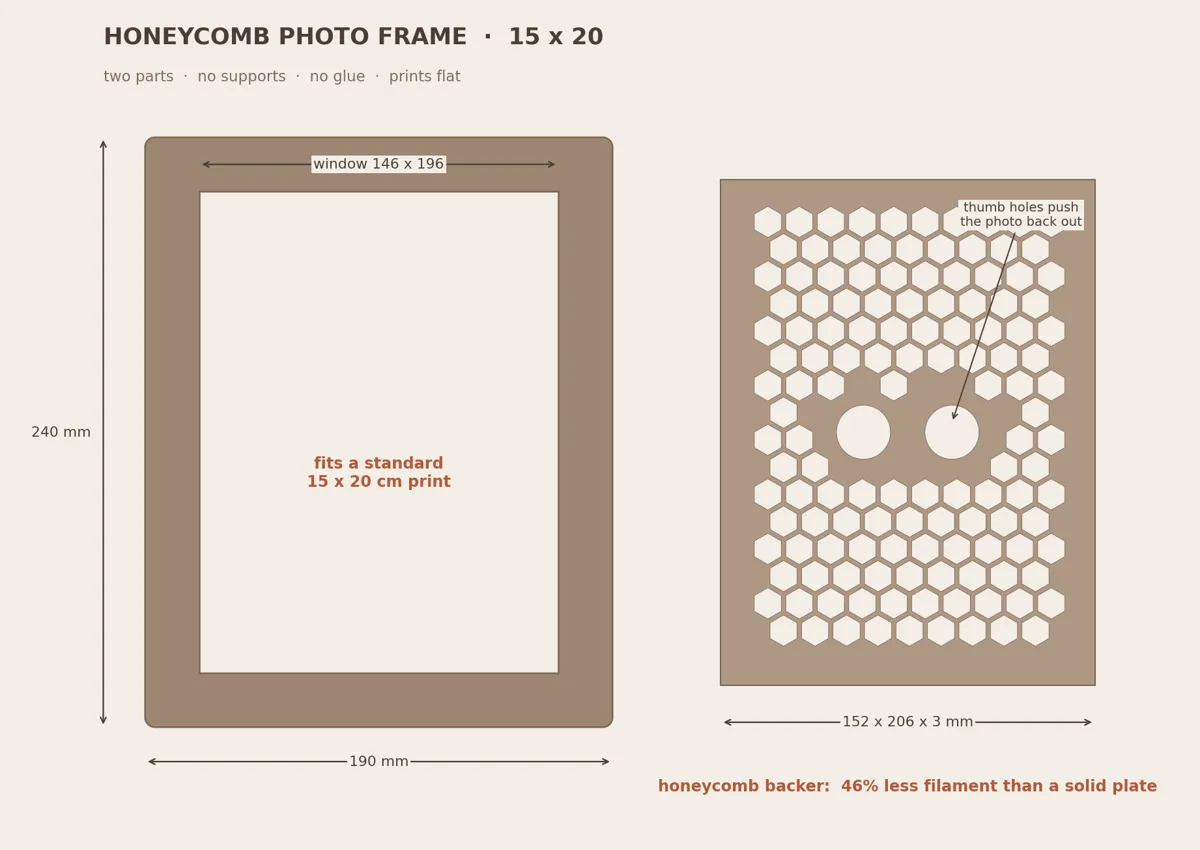 Honeycomb Photo Frame 15x20 cm, photo 2 of 4 - Honeycomb Photo Frame 15x20 cm Home Decor Items