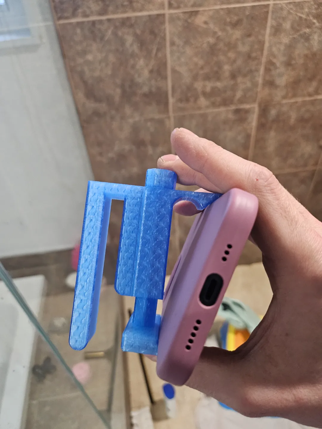 Universal Shower Glass Phone Holder, photo 4 of 4 - Universal Shower Glass Phone Holder Mobile & Device Accessories