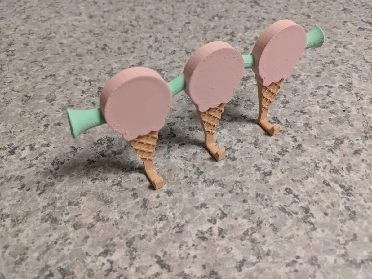 Ice Cream Cone Key Ring Hanger, photo 2 of 4 - Ice Cream Cone Key Ring Hanger Keychains