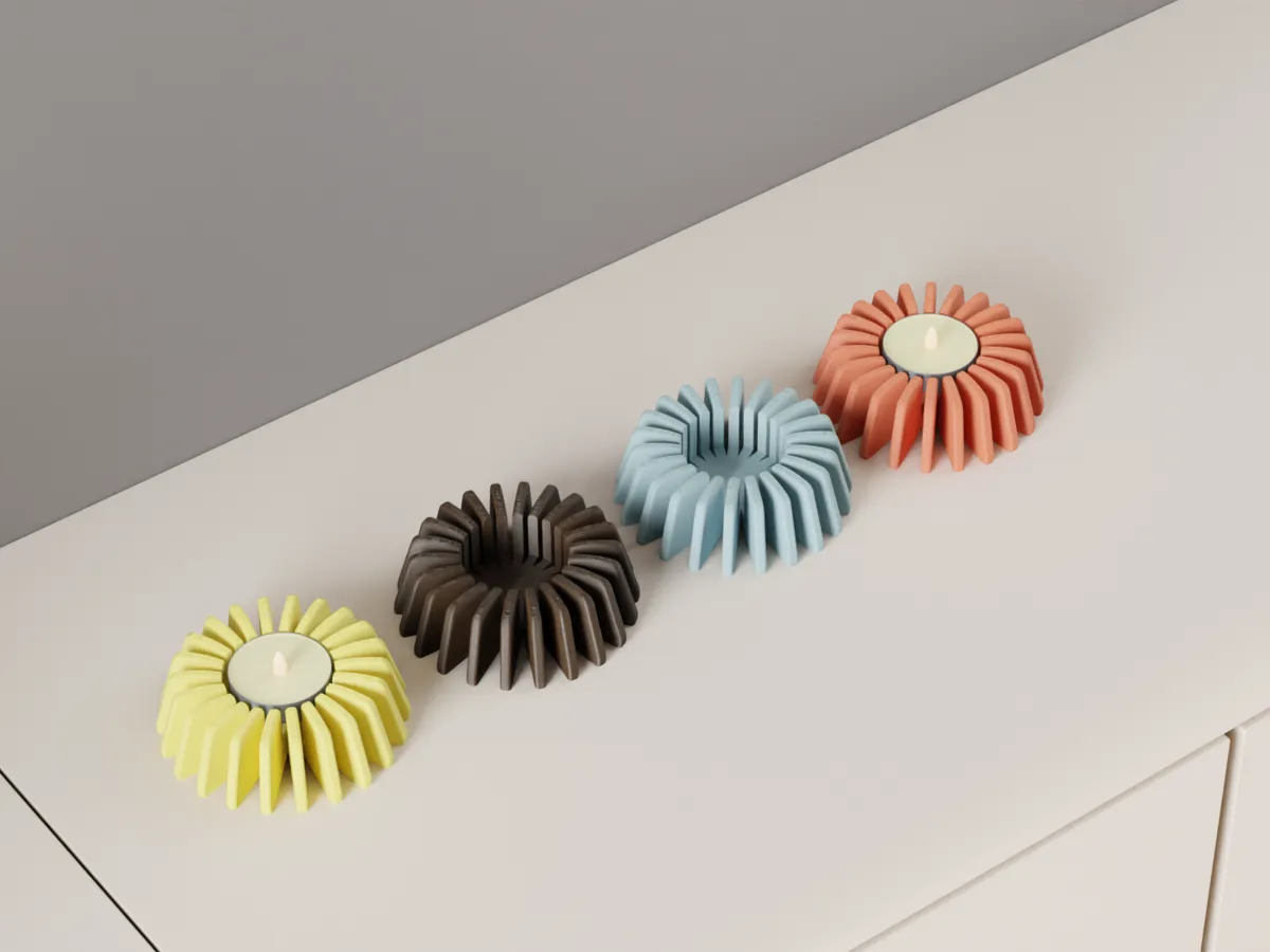 modern led candle holder. finned tealight - Tealight Holders, in stock