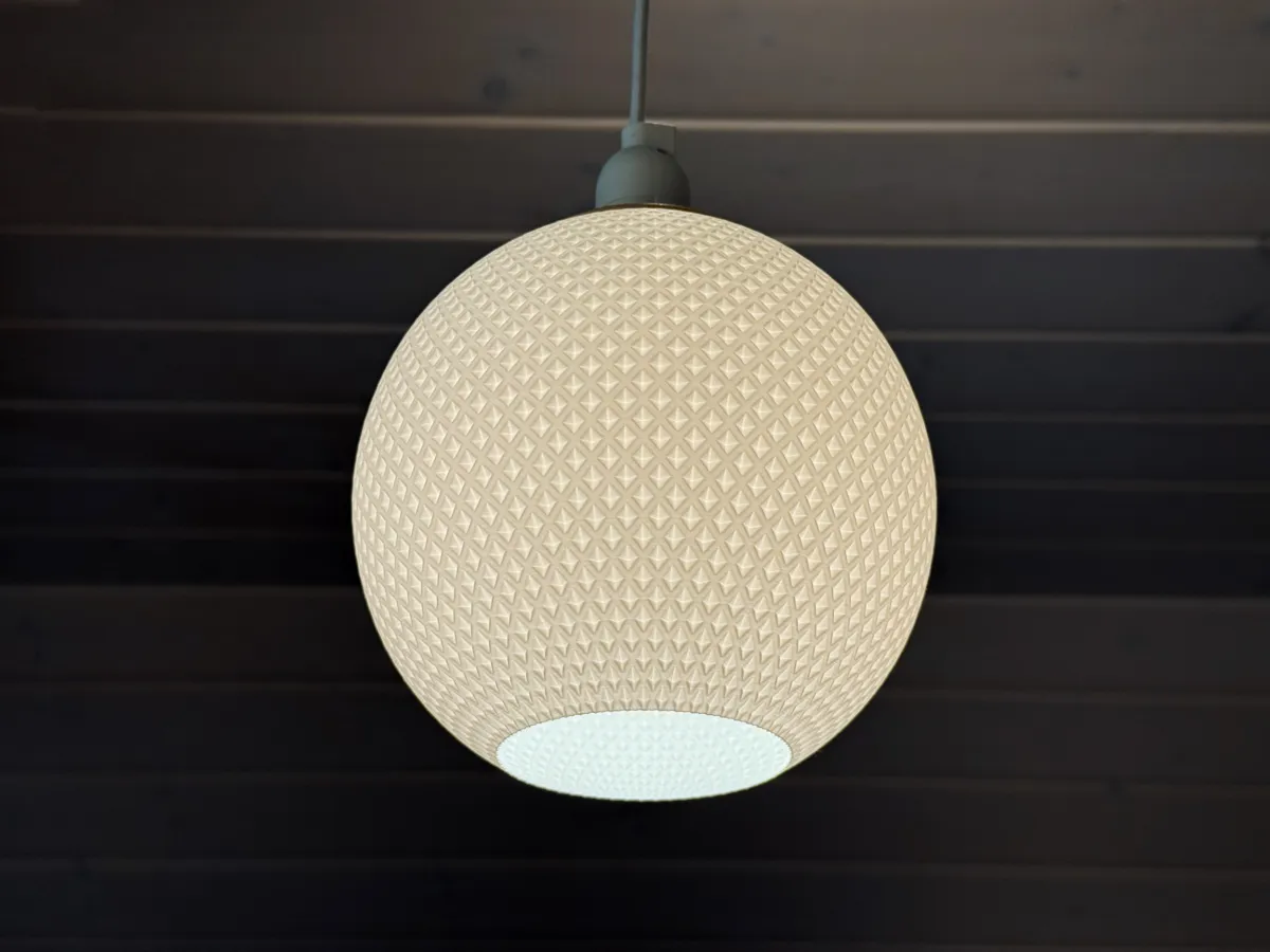 Pendant Lamp Shade | 15cm Sphere, Checkerboard, photo 3 of 4 - Pendant Lamp Shade | 15cm Sphere, Checkerboard Household
