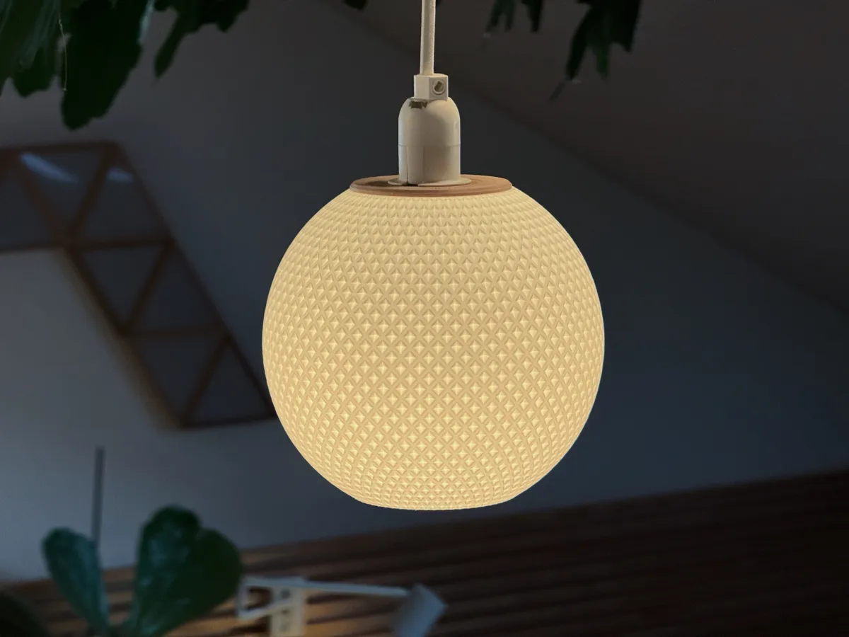Pendant Lamp Shade | 15cm Sphere, Checkerboard, photo 4 of 4 - Pendant Lamp Shade | 15cm Sphere, Checkerboard Household