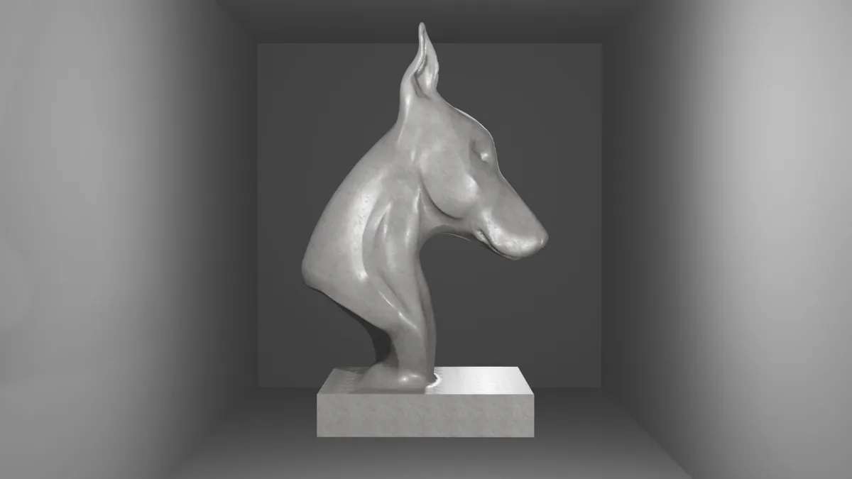 Doberman Bust, photo 4 of 4 - Doberman Bust Art
