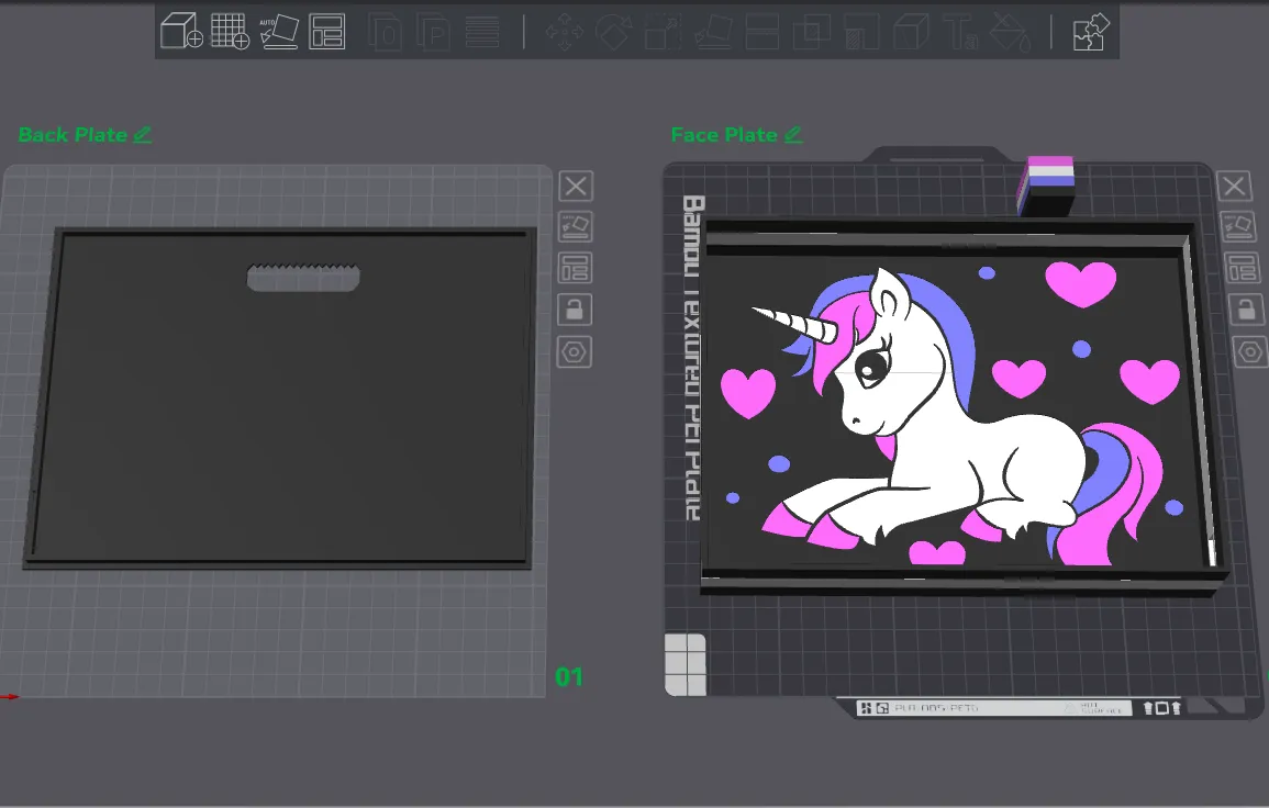 Valentines Day Unicorn Light Box, photo 3 of 3 - Valentines Day Unicorn Light Box Lamps & Lighting