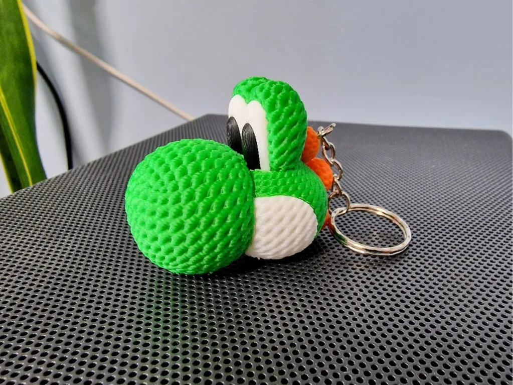 Crochet style Yoshi (ヨッシー Yosshī) Keyring