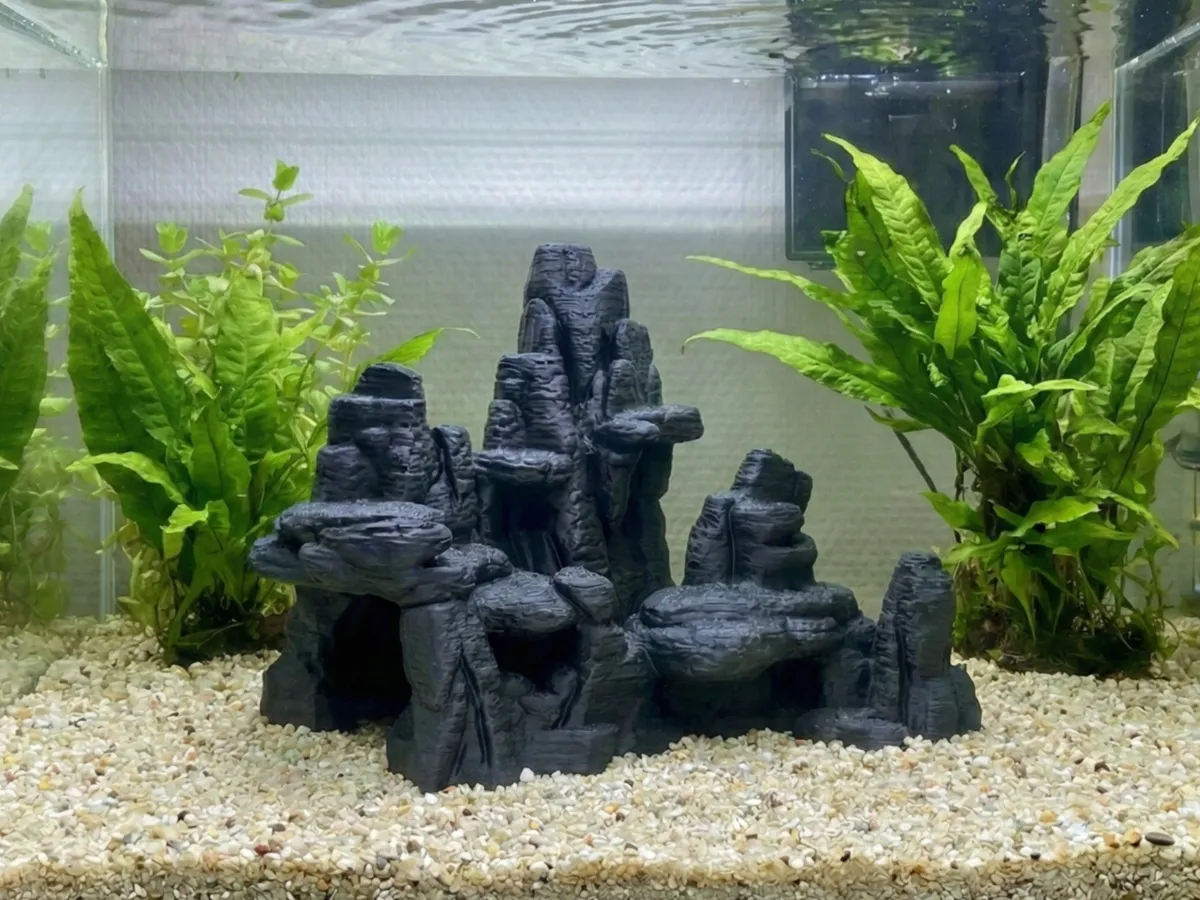 Aquarium Terrarium Rock Stone Formation With Cave