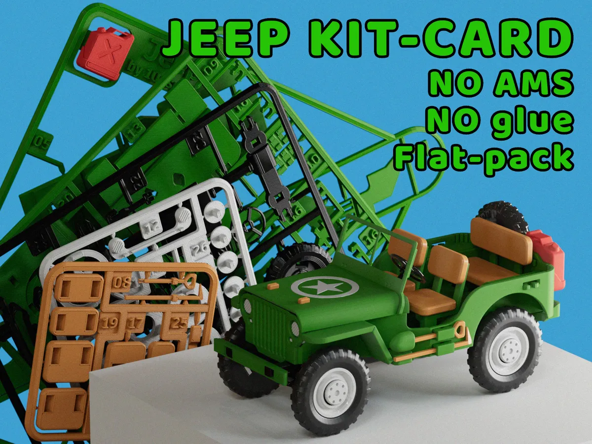 JEEP Assembly Kit-Card , No Glue, Flat Pack - Car, Tank & Vehicle Kit Cards, in stock