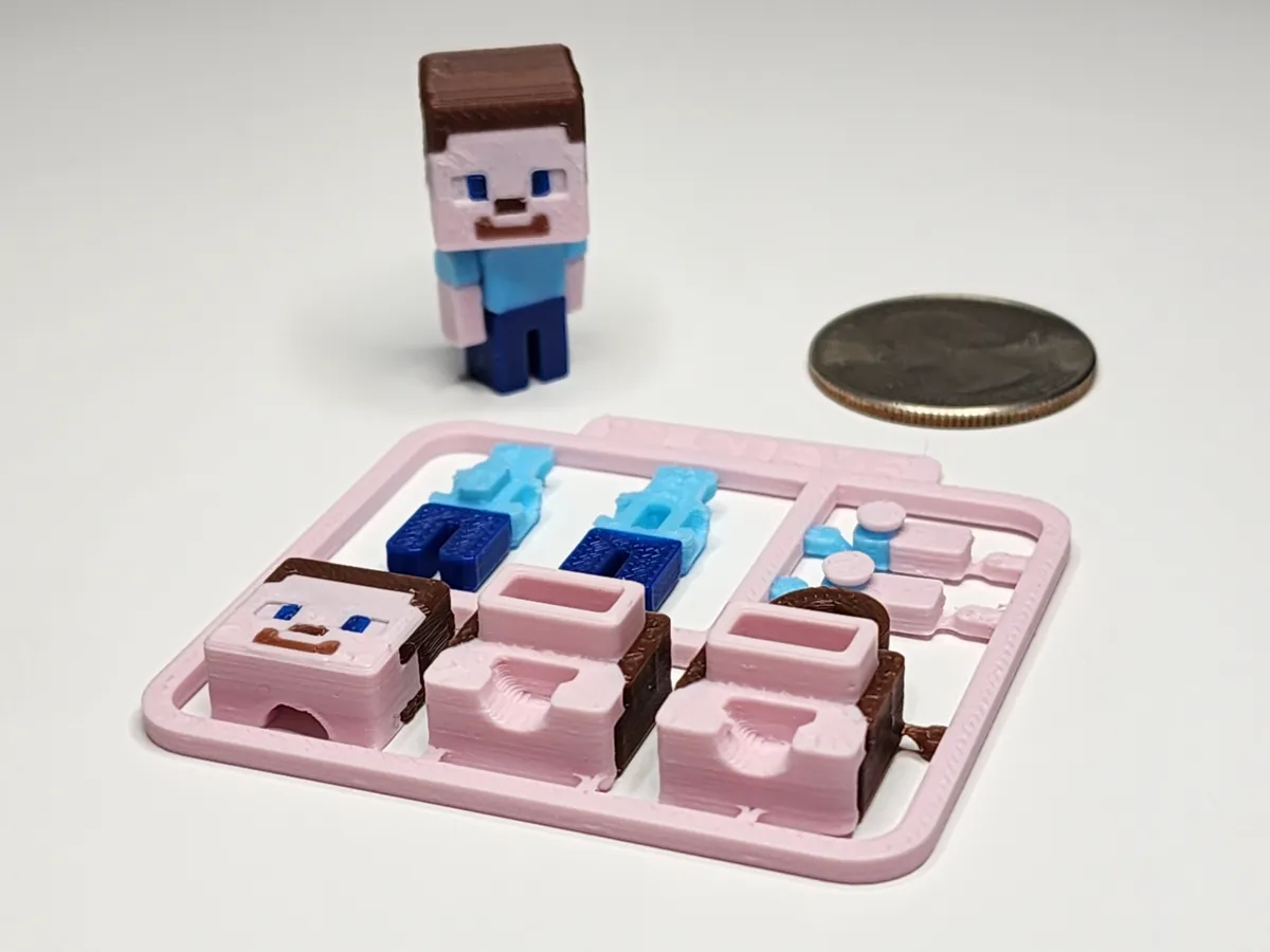 Minecraft-inspired Steve Mini Figure Kit /Keychain