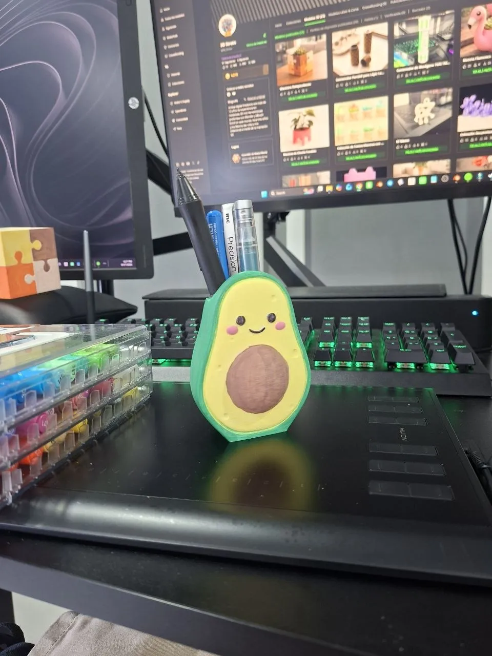 Avocado Kawaii Organizer, photo 3 of 4 - Avocado Kawaii Organizer Household