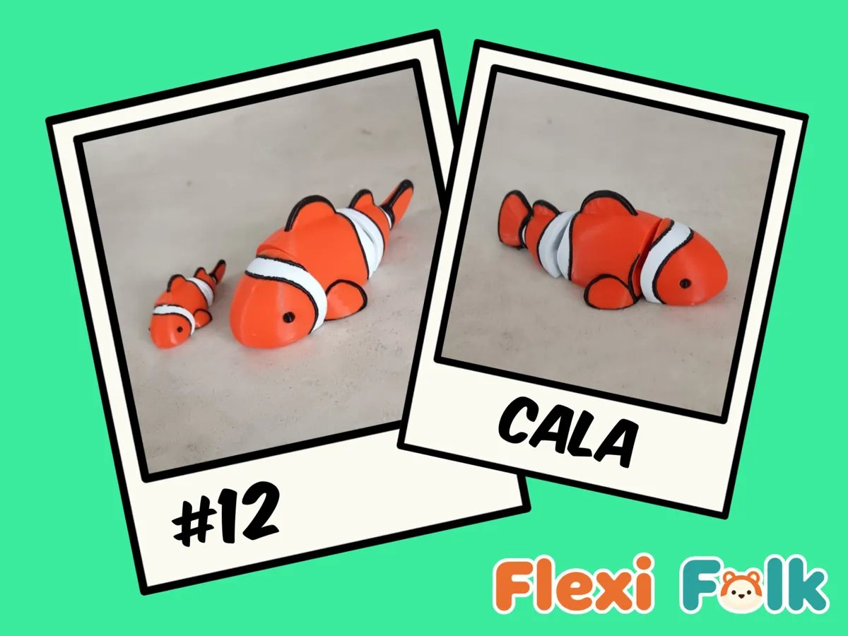 Flexi Folk #12 - Cala The Clown Fish - Articulated Sea Creatures, in stock