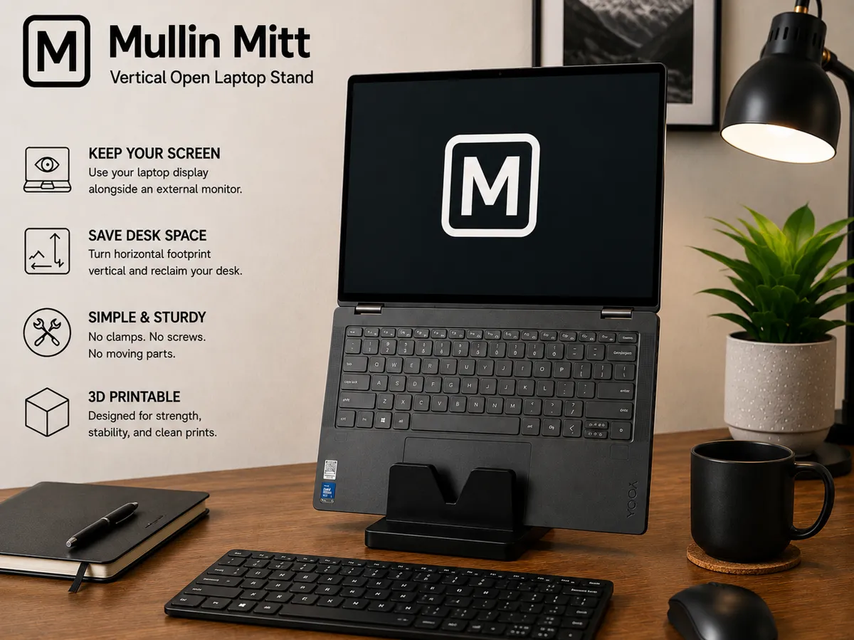 Mullin Mitt - Vertical Open Laptop Stand - Vertical Laptop Docks, in stock in India