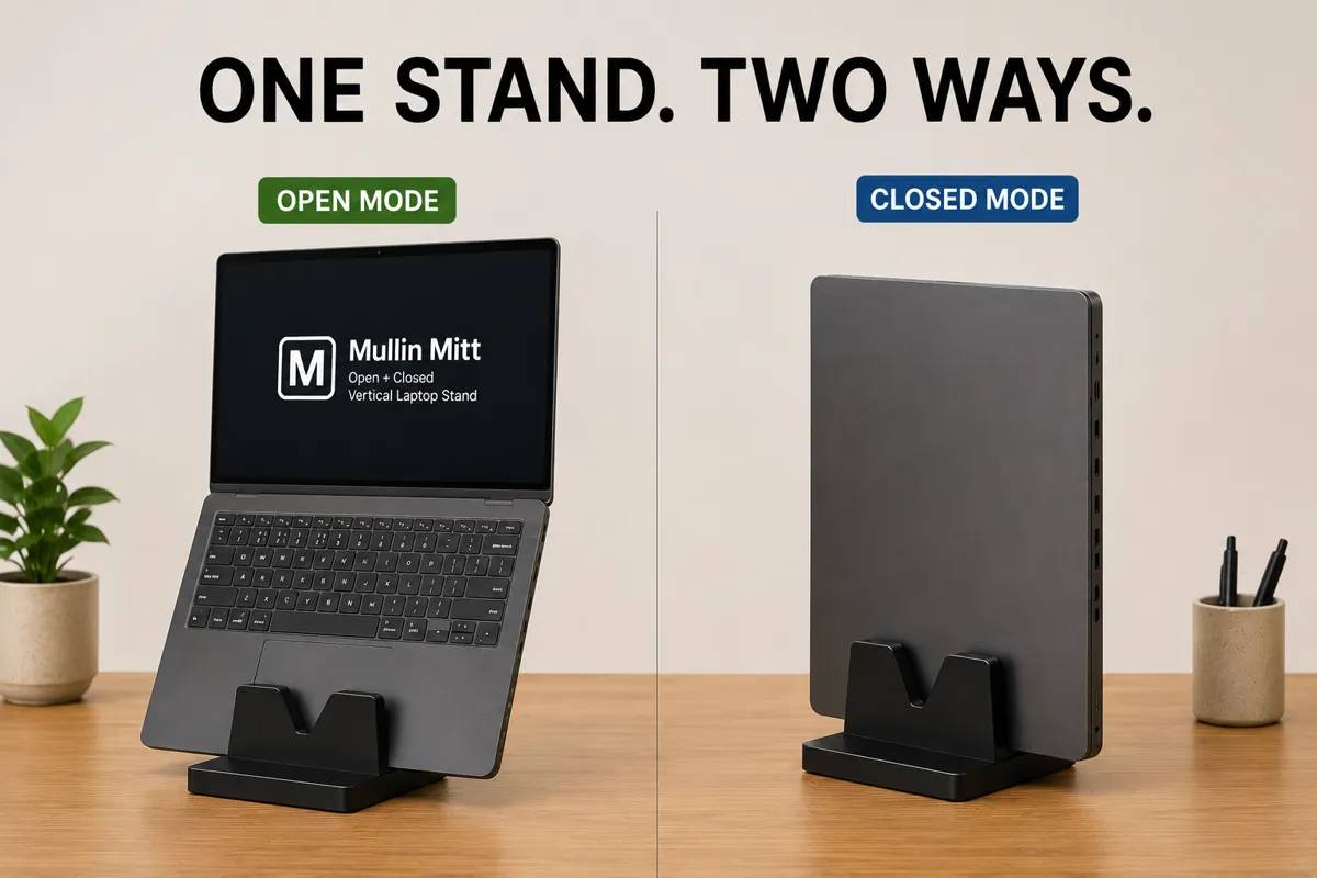 Mullin Mitt - Vertical Open Laptop Stand, photo 3 of 4 - Mullin Mitt - Vertical Open Laptop Stand Mobile & Device Accessories