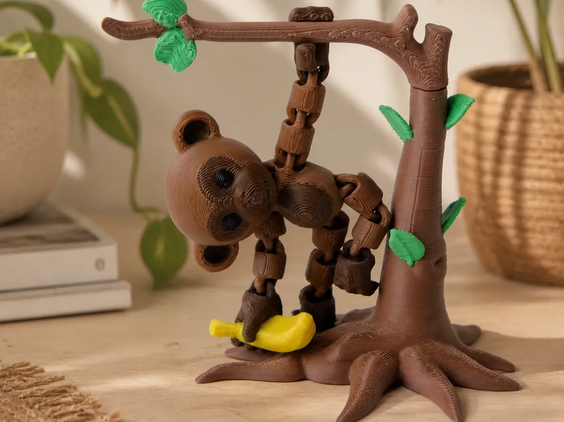 Hanging Monkey Flexi Toy - Articulated Fidget - Articulated Animals, in stock
