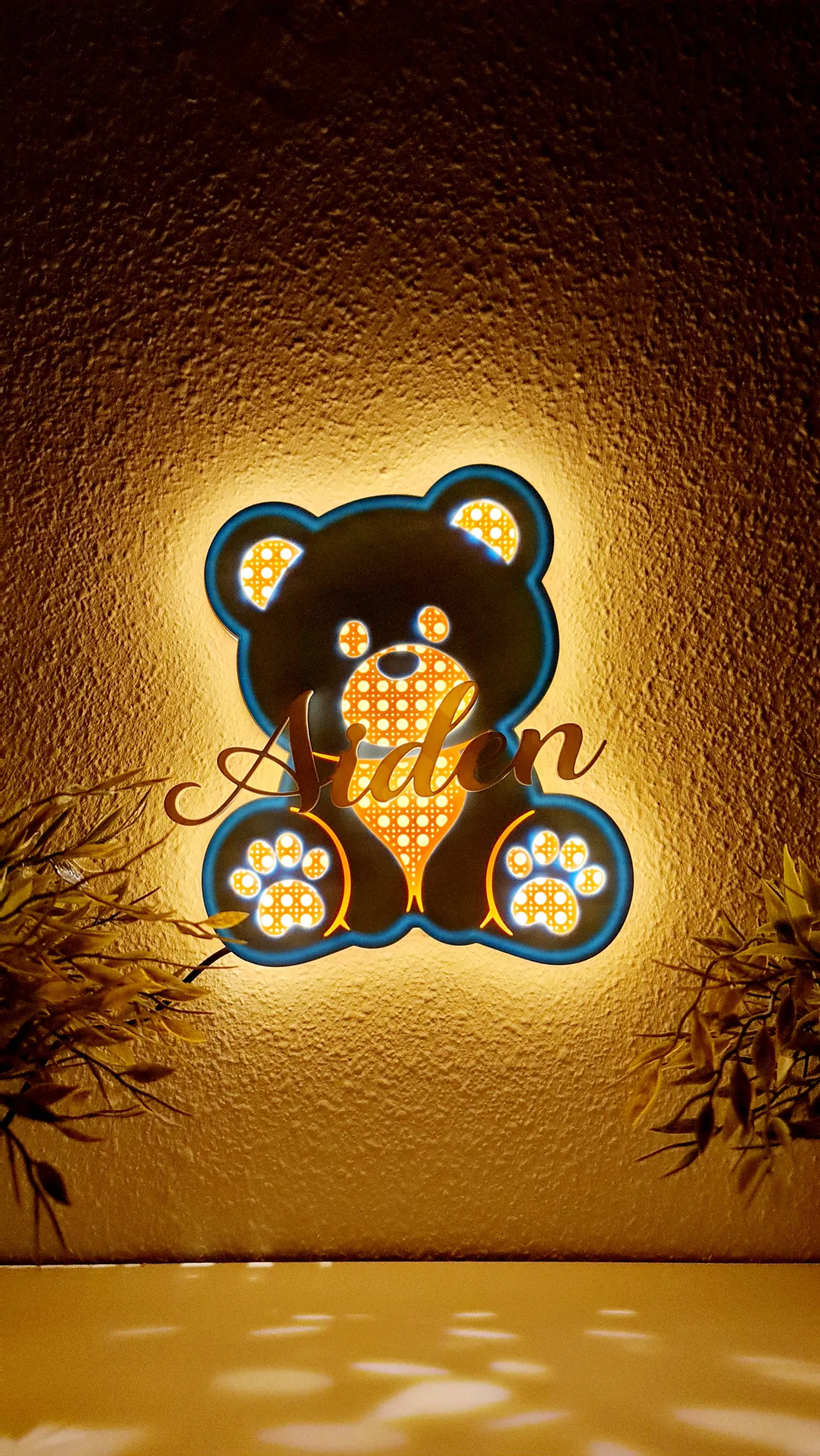 Bear Rattan-Style Night Ligh, photo 4 of 4 - Bear Rattan-Style Night Ligh Figurines & Collectibles