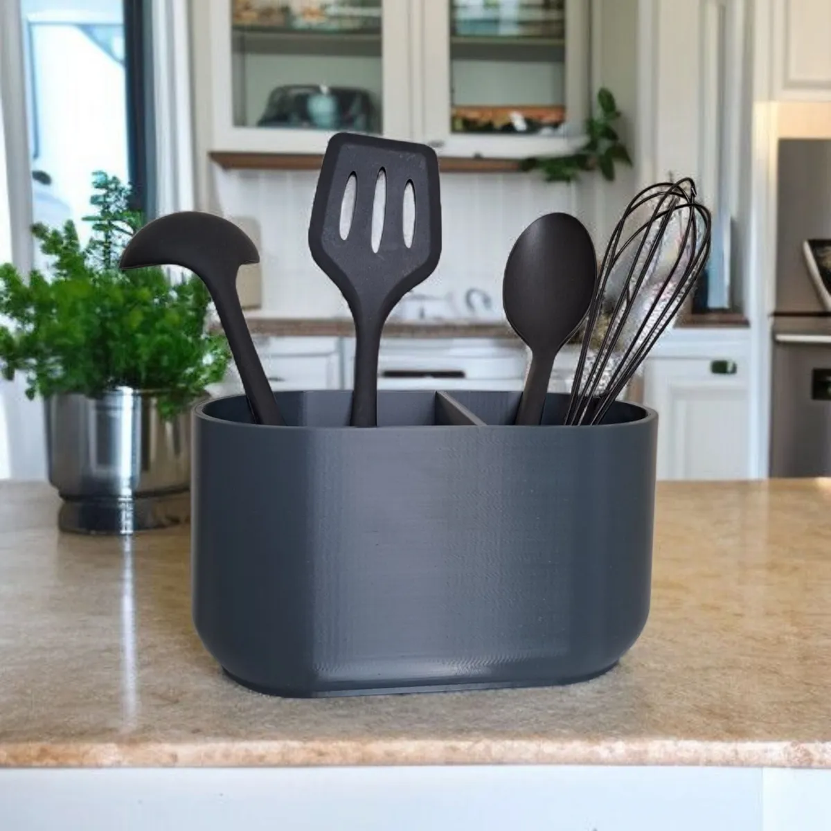 Modern kitchen utensil holder with 2 compartments, photo 3 of 4 - Modern kitchen utensil holder with 2 compartments Kitchen & Dining
