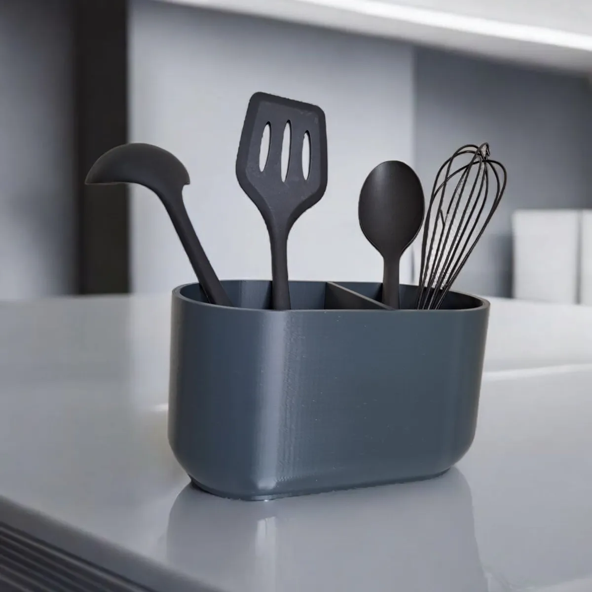 Modern kitchen utensil holder with 2 compartments, photo 4 of 4 - Modern kitchen utensil holder with 2 compartments Kitchen & Dining