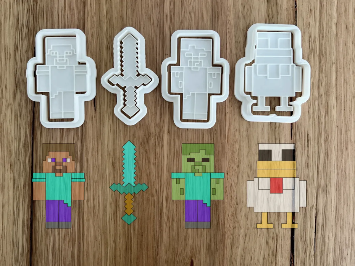 Minecraft cookie cutter and stamp