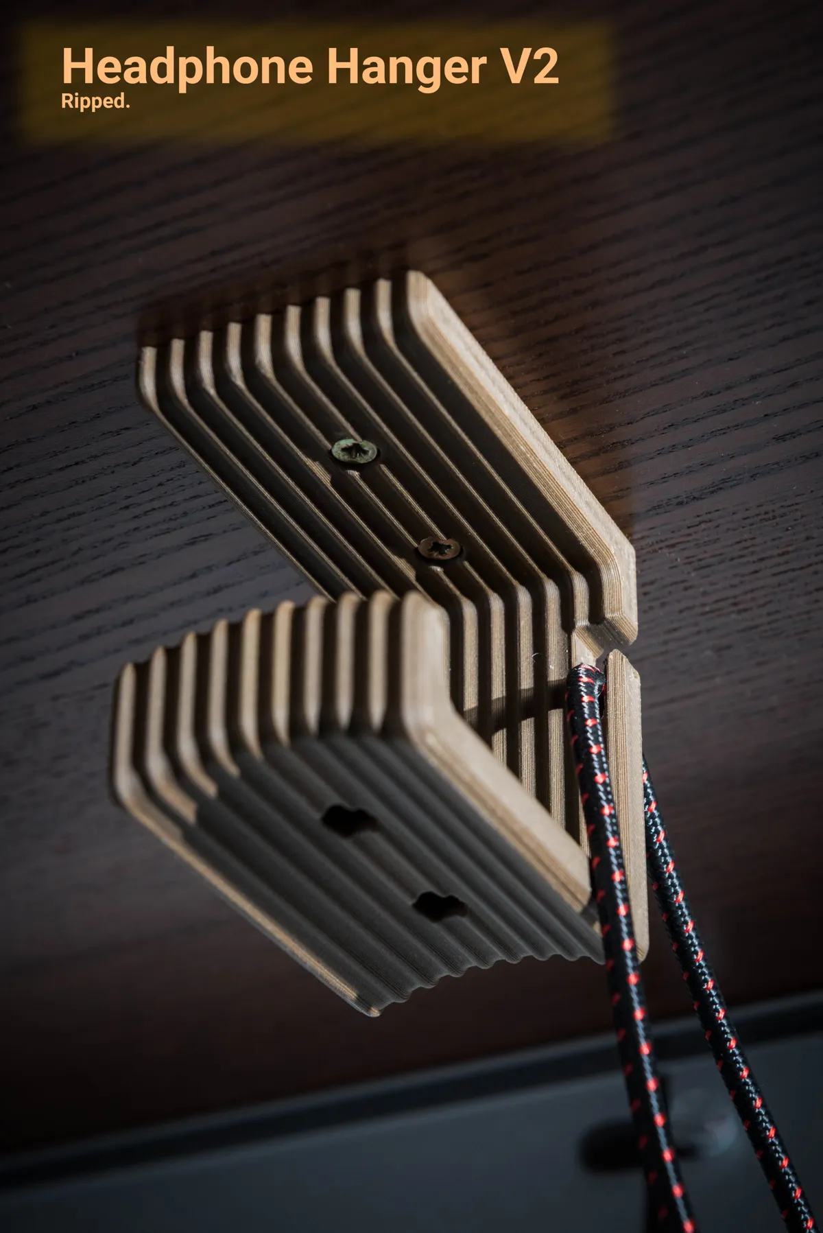 Under-Desk Headphone Holder with Cable Hook, photo 3 of 4 - Under-Desk Headphone Holder with Cable Hook Generative Art