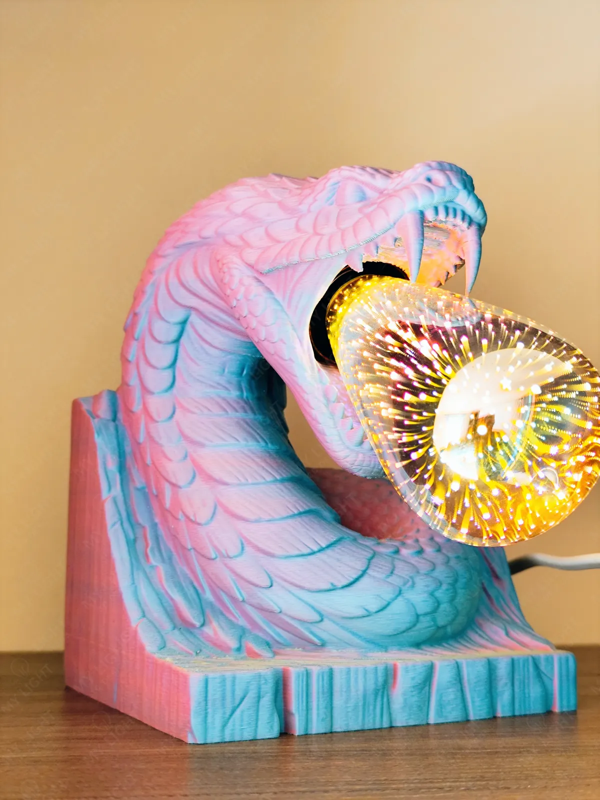 Carved Serpent Lamp, photo 3 of 4 - Carved Serpent Lamp Lamps & Lighting